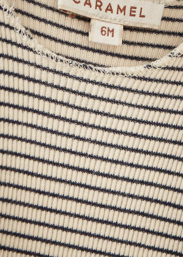 Caramel HANAU BABY COTTON ROMPER - NAVY / CREAM