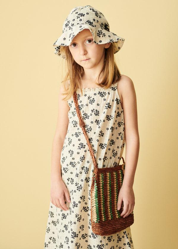 Caramel HYSSOP GIRL'S COTTON DRESS - BERRY BUD