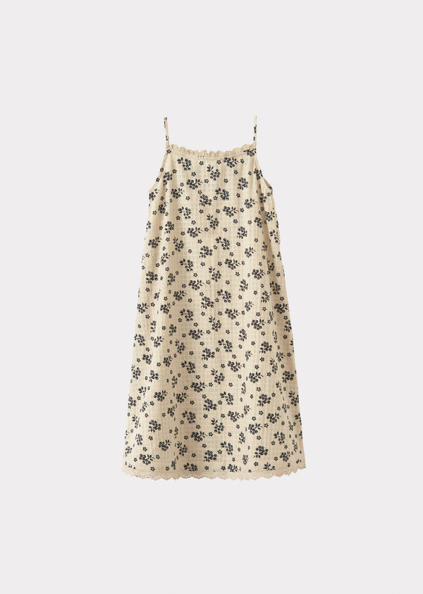 caramel HYSSOP GIRL'S COTTON DRESS - BERRY BUD