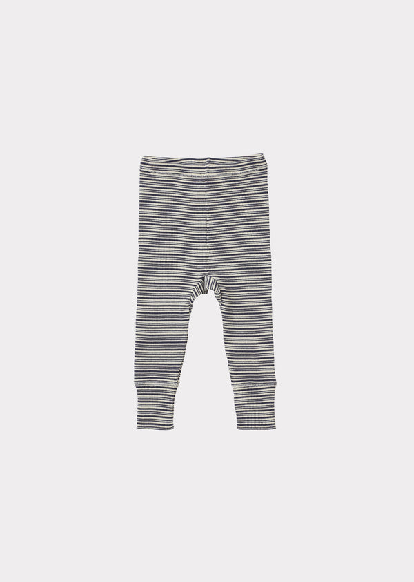 caramel JUDD BABY COTTON LEGGINGS - GREY/ECRU STRIPE