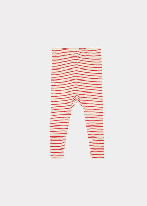 caramel JUDD BABY COTTON LEGGINGS - REDCURRANT / CREAM