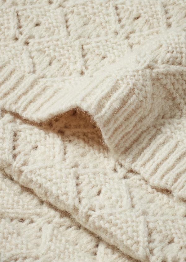 Caramel JUDITH ALPACA AND WOOL BABY BLANKET - ECRU