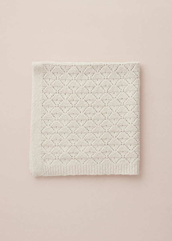 caramel JUDITH ALPACA AND WOOL BABY BLANKET - ECRU