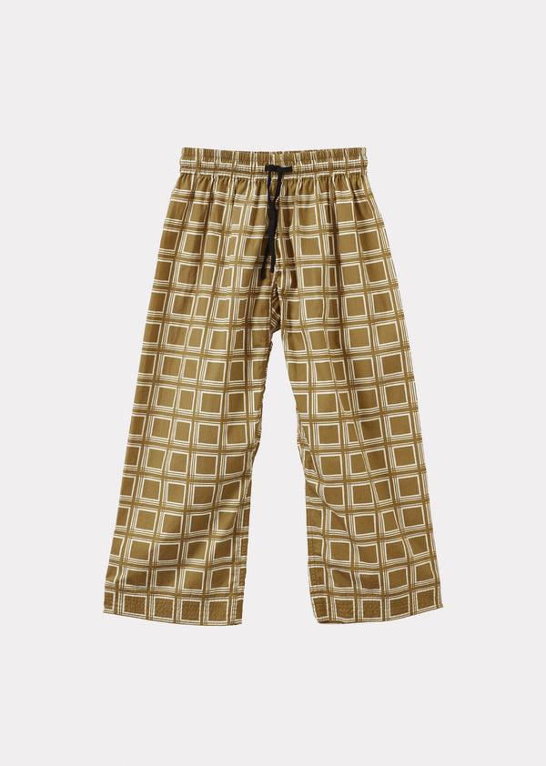 caramel JUDO CHILDREN'S TROUSERS - BROWN GEO PRINT