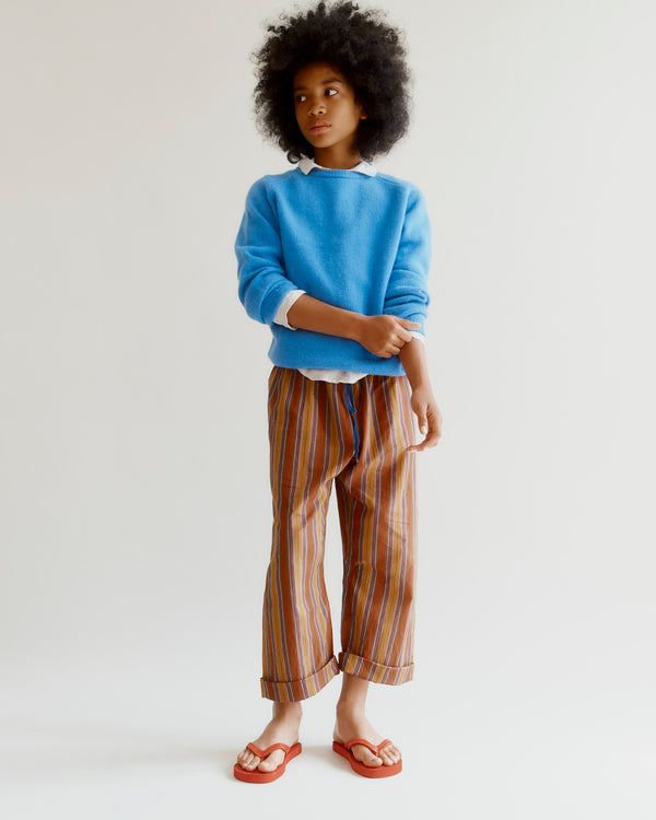 Caramel JUDO TROUSERS - MULTI BROWN STRIPE