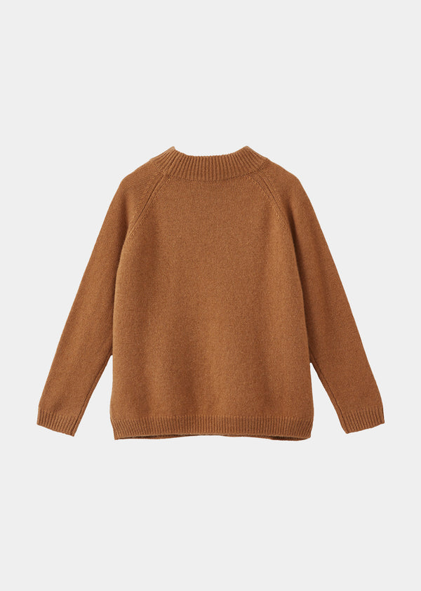 Caramel KALER CASHMERE CHILDREN'S JUMPER - TOFFEE