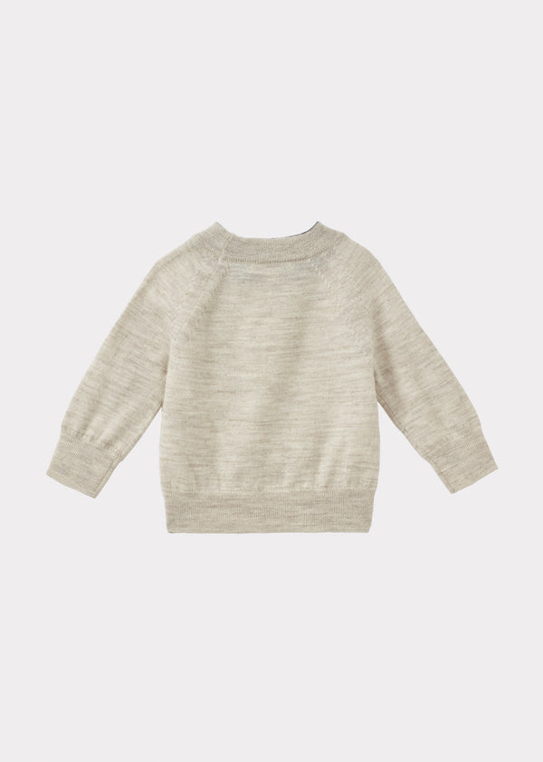 Caramel KEIRA BABY MERINO WOOL JUMPER - CREAM
