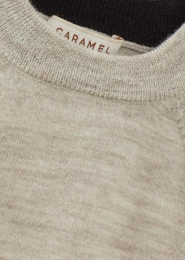 Caramel KEIRA BABY MERINO WOOL JUMPER - CREAM