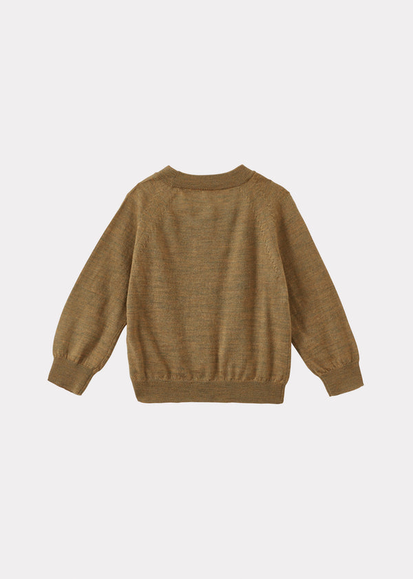 Caramel KEIRA BABY MERINO WOOL JUMPER - OCHRE