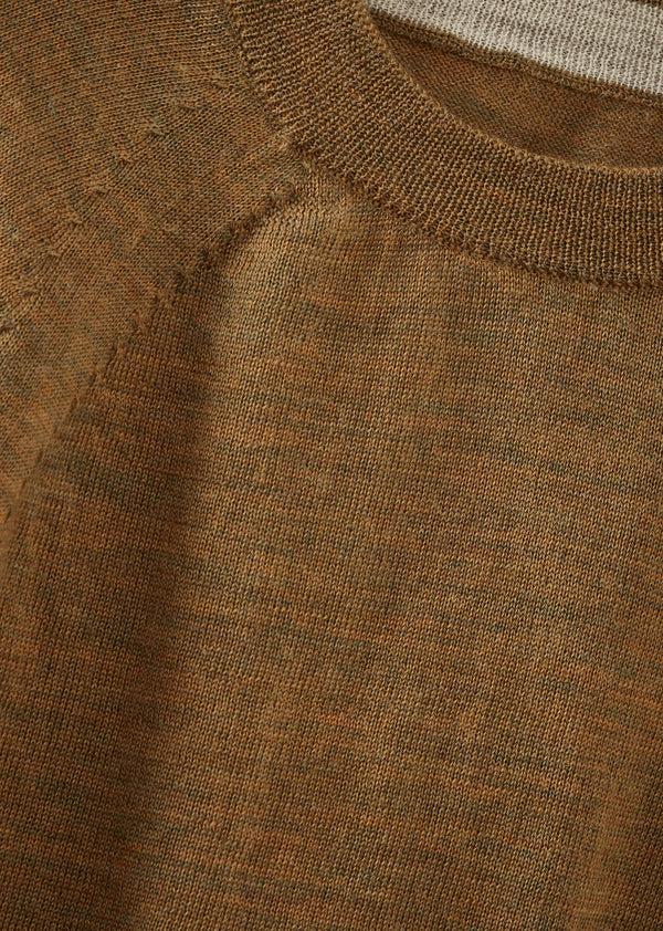 Caramel KEIRA BABY MERINO WOOL JUMPER - OCHRE