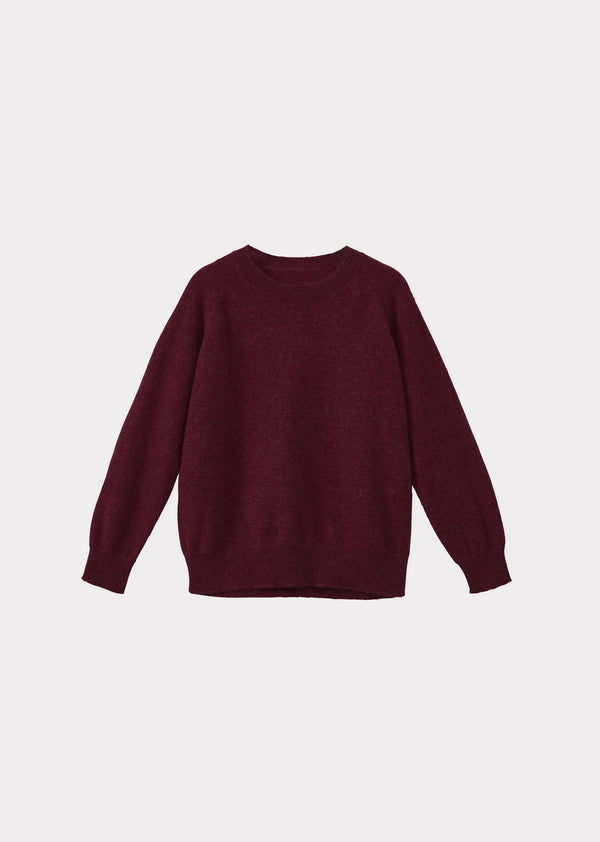 caramel KEIRA CHILDREN'S CASHMERE JUMPER - BURGUNDY