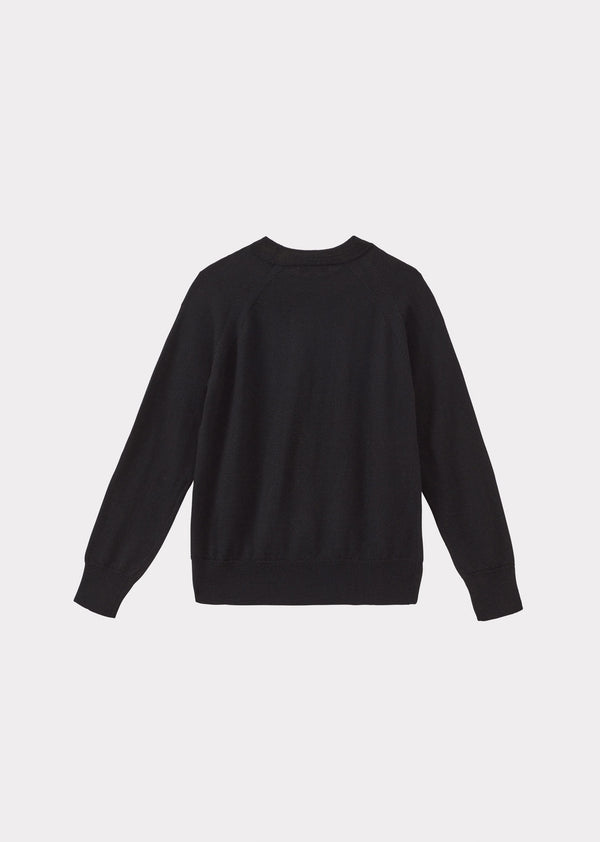 Caramel KEIRA CHILDREN'S MERINO WOOL JUMPER - BLACK