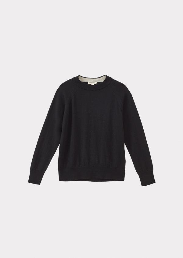 caramel KEIRA CHILDREN'S MERINO WOOL JUMPER - BLACK