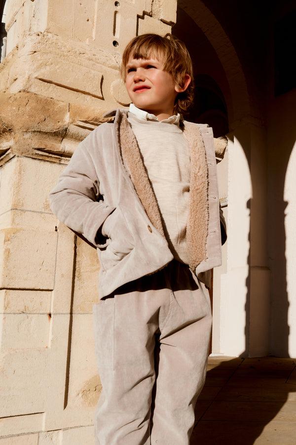 Caramel KEIRA CHILDREN'S MERINO WOOL JUMPER - CREAM