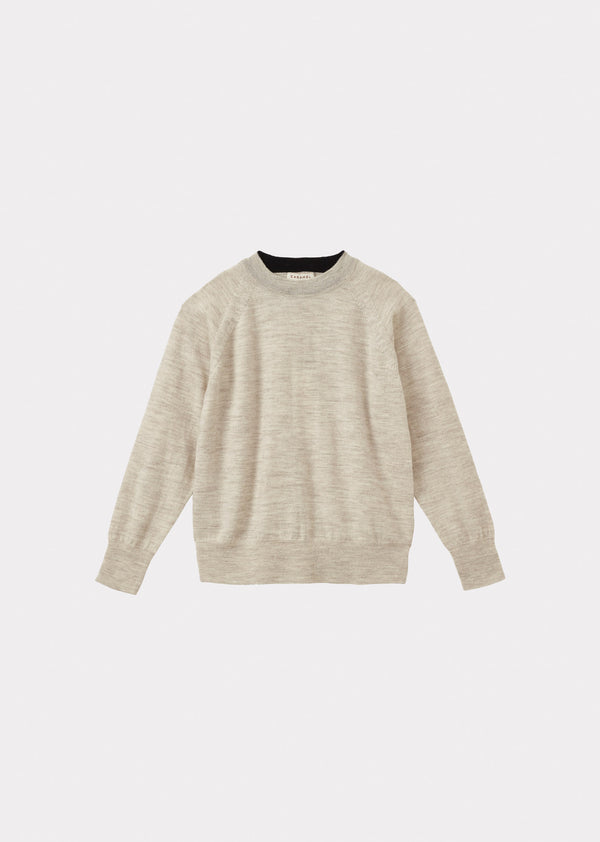 caramel KEIRA CHILDREN'S MERINO WOOL JUMPER - CREAM