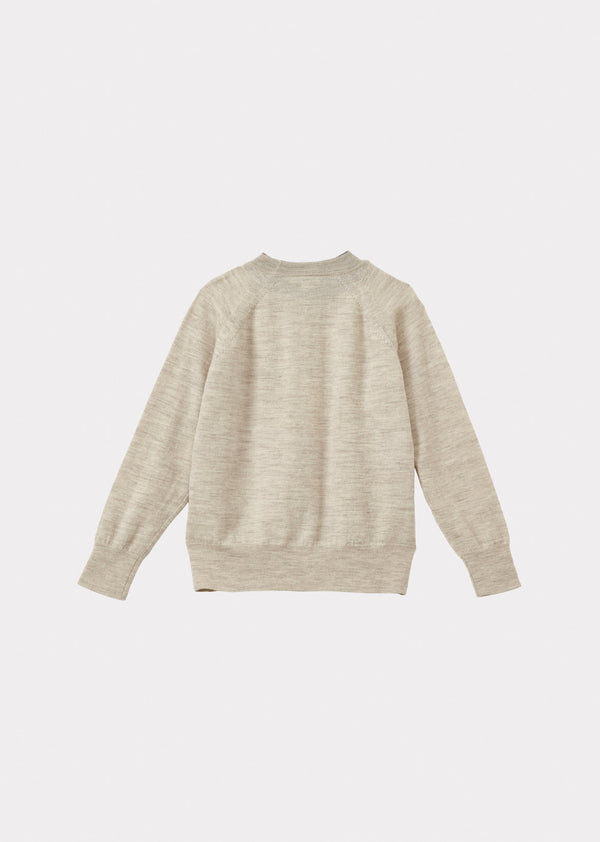 Caramel KEIRA CHILDREN'S MERINO WOOL JUMPER - CREAM
