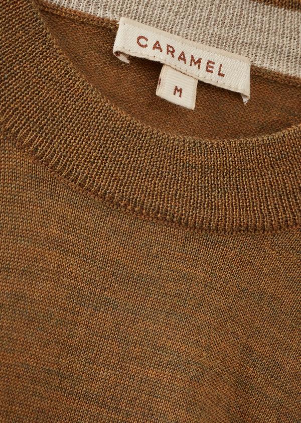 Caramel KEIRA CHILDREN'S MERINO WOOL JUMPER - OCHRE