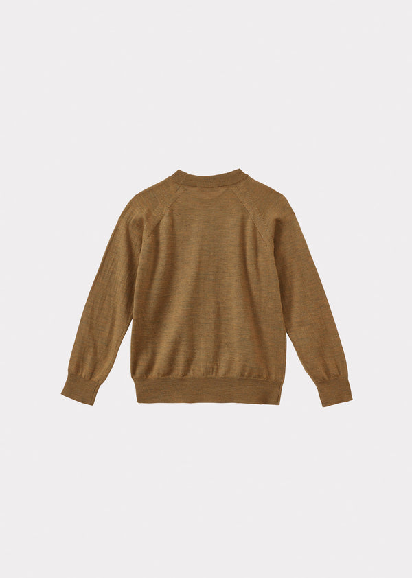 Caramel KEIRA CHILDREN'S MERINO WOOL JUMPER - OCHRE
