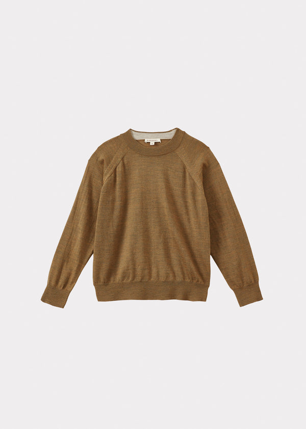 caramel KEIRA CHILDREN'S MERINO WOOL JUMPER - OCHRE