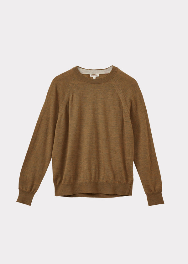 caramel KEIRA WOMEN'S MERINO WOOL JUMPER - OCHRE