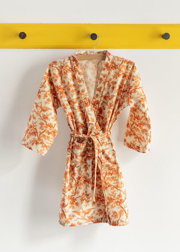 Caramel KIDS NIGHT ROBE - ORANGE TREE TOP PRINT