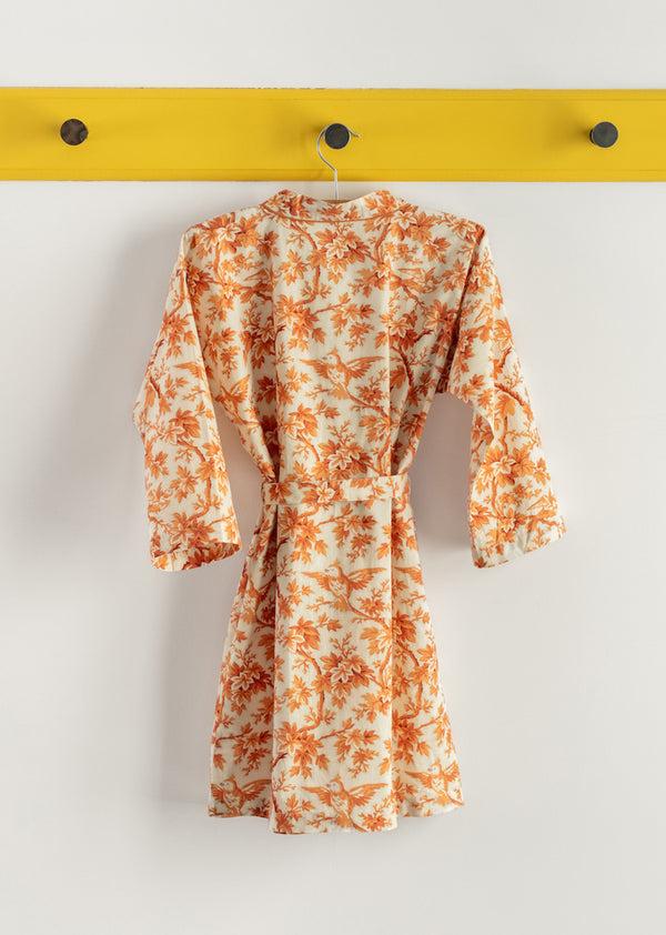 Caramel KIDS NIGHT ROBE - ORANGE TREE TOP PRINT