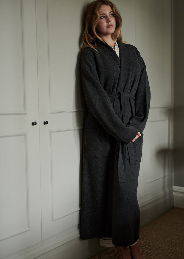 Caramel KNITTED ROBE WOMAN - GRAPHITE