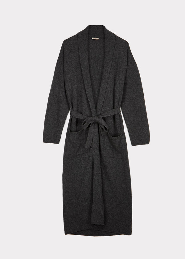 caramel KNITTED ROBE WOMAN - GRAPHITE