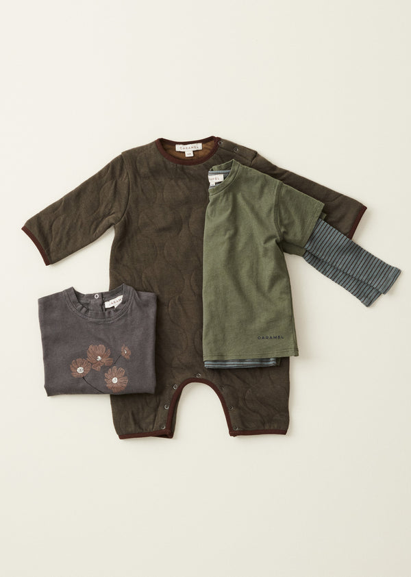 Caramel LARCH BABY ROMPER - KHAKI