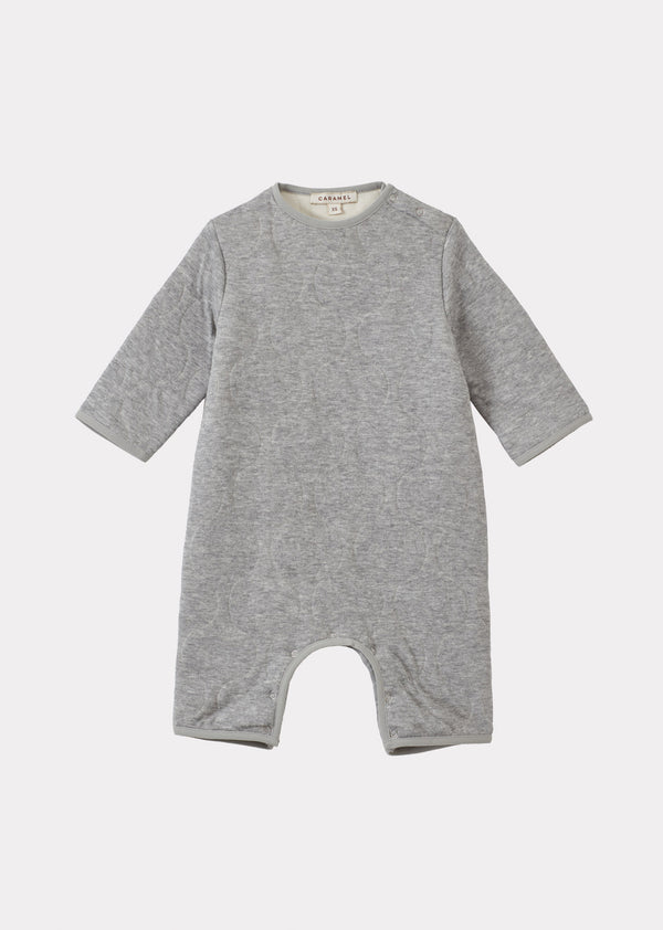 caramel LARCH COTTON BABY ROMPER - GREY