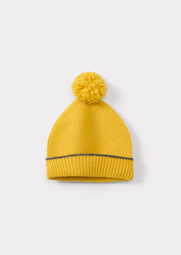 caramel LAUREL BABY WOOL HAT - YELLOW