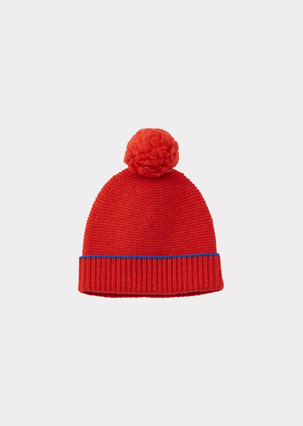 caramel LAUREL CHILDREN'S WOOL MIX HAT - RED