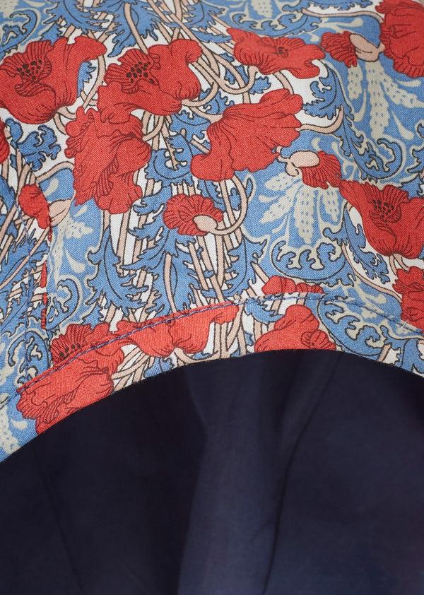 Caramel LAVENDULA BABY BONNET - BLUE/RED