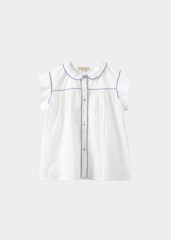 caramel LEMONGRASS GIRL'S COTTON TOP - WHITE