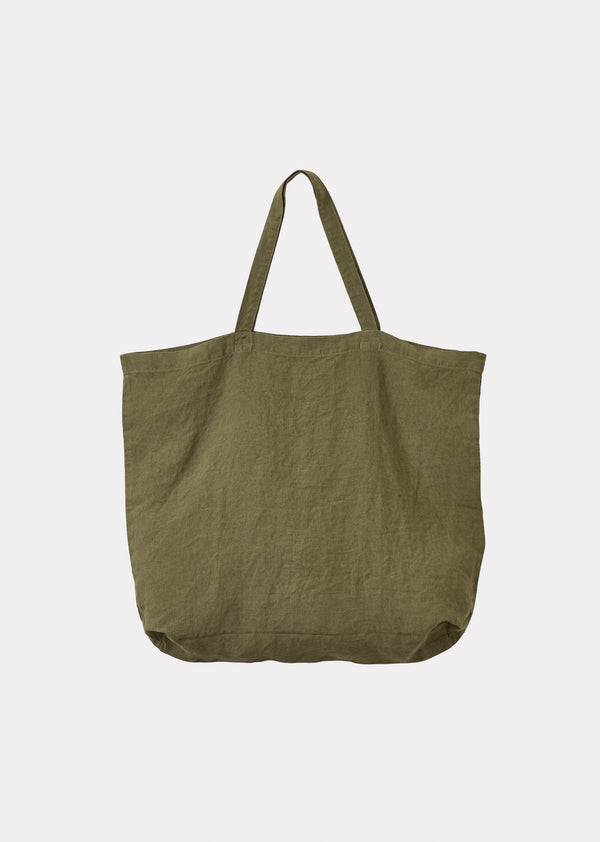 Caramel LINEN BAG - KHAKI GREEN