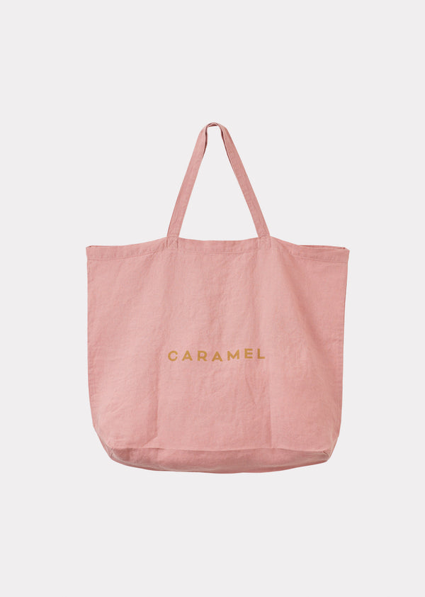 caramel LINEN BAG - PEONY