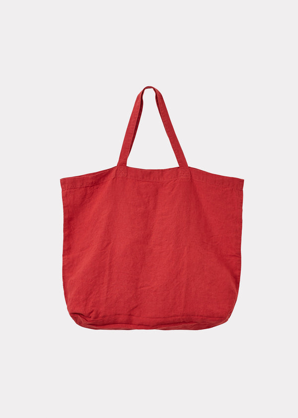 Caramel LINEN BAG - REDCURRANT