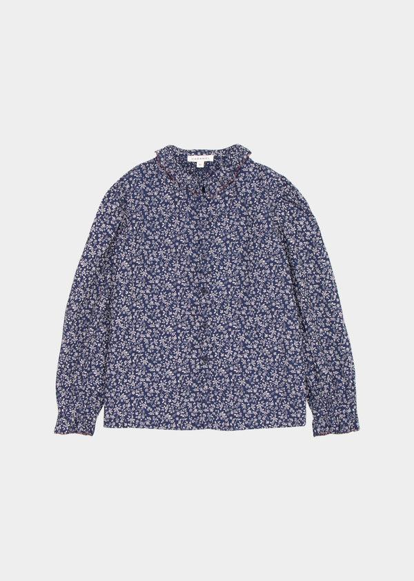 caramel MADISON GIRL BLOUSE - NAVY FLORAL
