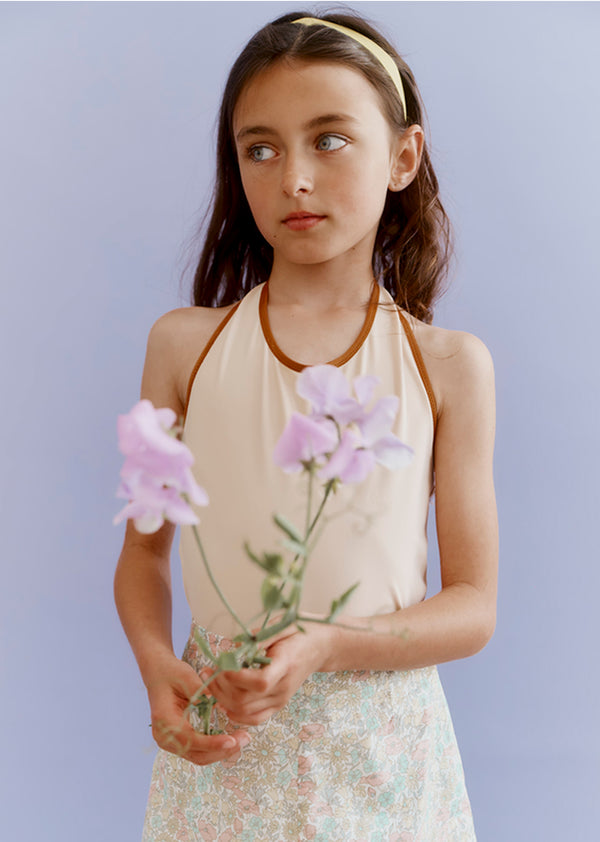 Caramel MAYA GIRL'S SWIMSUIT - BALLET PINK