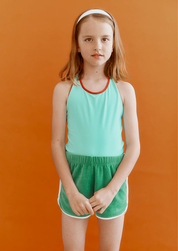 Caramel MAYA GIRL'S SWIMSUIT - MINT
