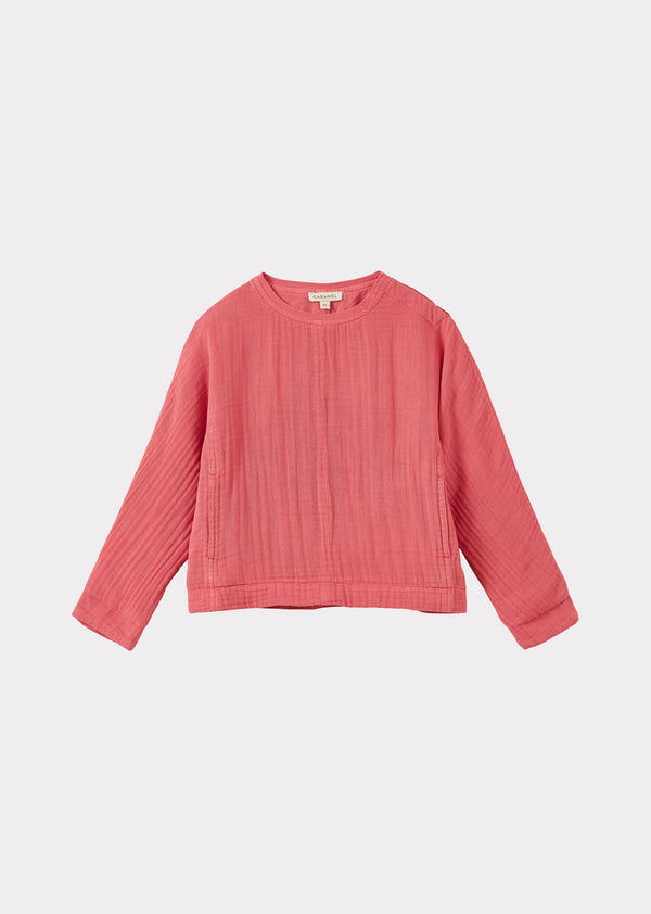 caramel MELA CHILDREN'S COTTON TOP - CORAL