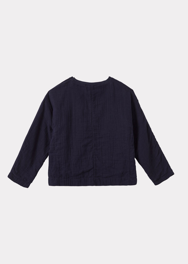 Caramel MELA CHILDREN'S COTTON TOP - NAVY