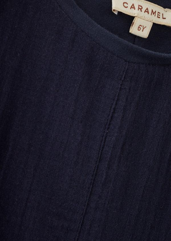 Caramel MELA CHILDREN'S COTTON TOP - NAVY