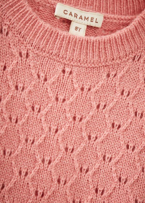 Caramel MOCHO CHILDREN'S CASHMERE VEST - PINK