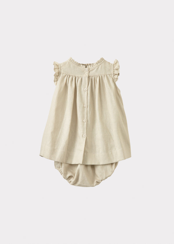 Caramel MORINGA BABY LINEN DRESS - BEIGE