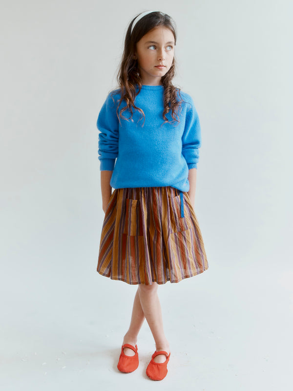 Caramel MYLA GIRL'S SKIRT - BROWN MULTI STRIPE