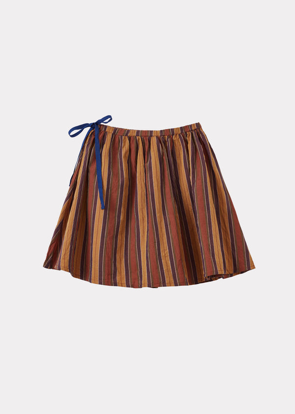 Caramel MYLA GIRL'S SKIRT - BROWN MULTI STRIPE