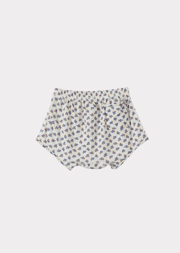 Caramel NASTURTIUM BABY SHORTS - ECRU DITSY PRINT