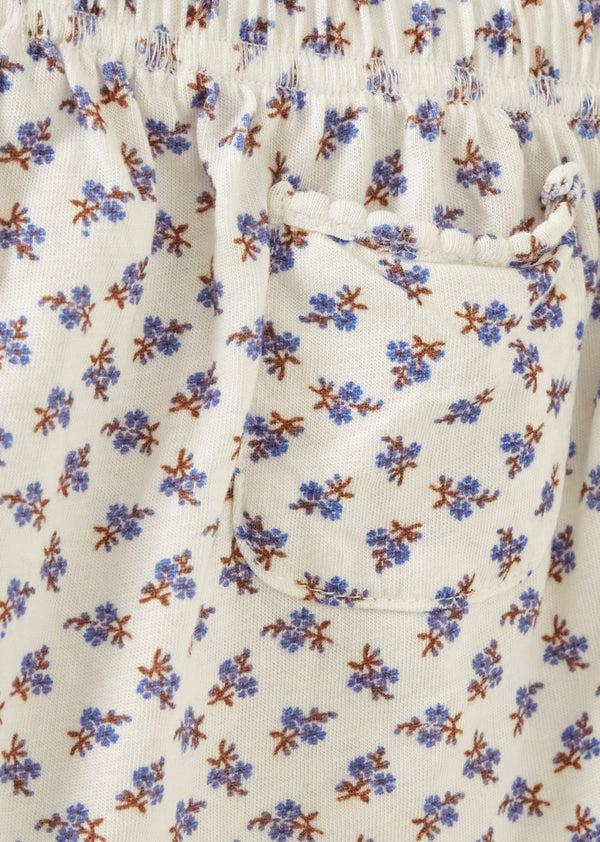 Caramel NASTURTIUM BABY SHORTS - ECRU DITSY PRINT