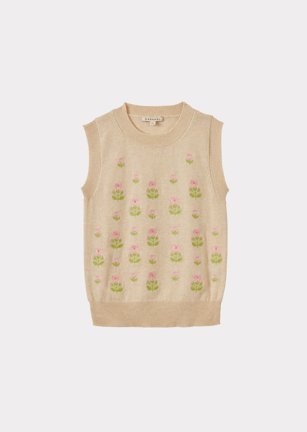 caramel NIGELLA VEST - ECRU